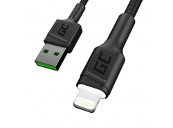 Set 3x Green Cell GC Ray Lightning Cable 30cm, 120cm, 200cm with white LED backlight, fast charging Apple 2.4A