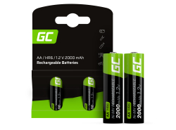 2x Batterie Ricaricabili AA R6 2000mAh Ni-MH Pile Green Cell