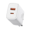 Caricabatterie Baseus 20W con porte USB-C e USB-A, Ricarica rapida, Compatibile con OnePlus, Realme, Oppo, Bianco