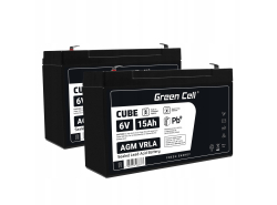 AGM Battery al piombo 6V 15Ah Ricaricabile Green Cell per allarme e illuminazione